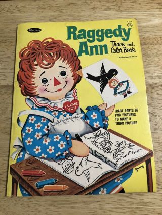 Vintage 1970 Raggedy Ann Trace And Color Book