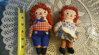 Vintage Cloth Knickerbocker Raggedy Ann & Andy doll Set 7 