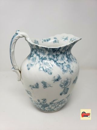 Blue And White Floral Ironstone Water Picture Hand Painted.