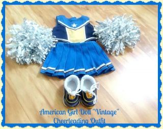 American Girl Doll Vintage Cheerleading Outfit Includes Outfit,  Shoes,  Pom Poms