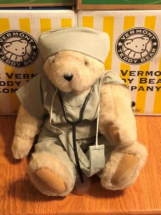 The Vermont Teddy Bear Co Blond Jointed Love Doctor Bear W/ Box