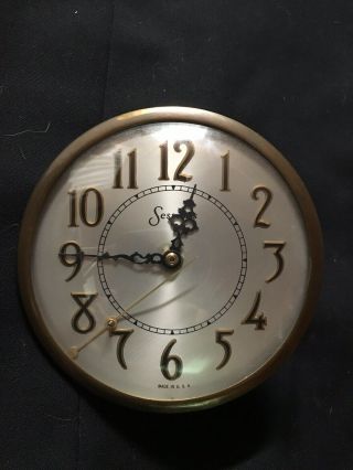 Antique Vintage Sessions Mantle Clock Crystal Bezel Glass Face 6.  75” Diameter