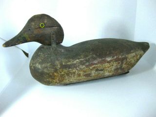 Antique Wooden Decoy,  Mallard,  Carved,  Led Weights Duck The Best One 4