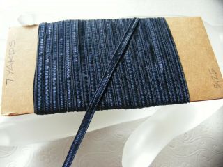 Vintage Millinery Straw Braid For Doll Hats 7 Yards Dark Blue