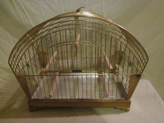 Antique Hendryx Bird Cage,  Rectangular,  Copper Tone,  Rare