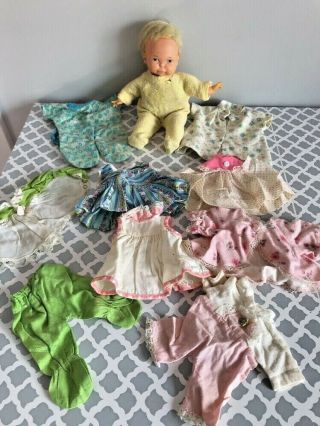 Vintage Ideal Newborn Thumbelina 1967 Outfit Plus More Clothing