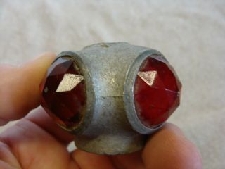 Glass 3 GLASS Jeweled Steampunk ANTIQUE VINTAGE K - D 535 PIPE FITTING 3 WAY JEWEL 4