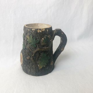 John Fritz Pottery Tree Motif Mug Stein Rare Antique 1890s Philadelphia