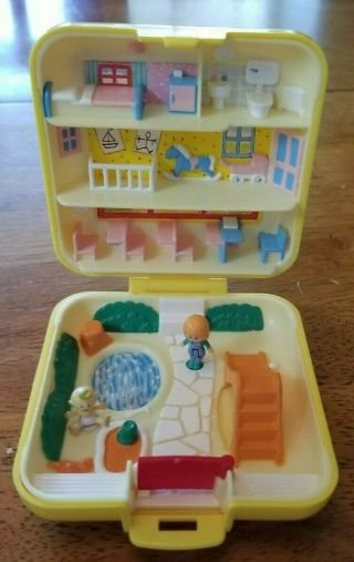 Vintage Polly Pocket Midge’s Play School Bluebird 1989 With Doll And Baby