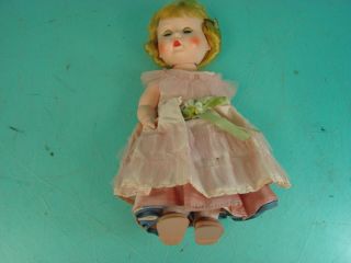 Vintage 1950 ' s 11  Arranbee Littlest Angel Doll R&B Sleep Eyes W/ Pink Dress 4
