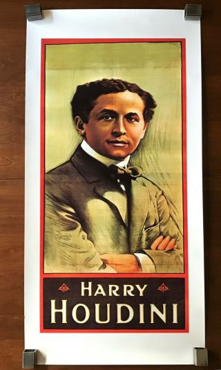 Harry Houdini Magic Poster Color Portrait In A Suit Rectangle 18 " X 36 " Rolled