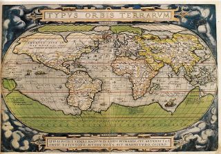 World Map By Abraham Ortelius Vintage Old Antique - Look Map Canvas Print