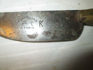 antique LEATHER CUTTER KNIFE TOOL BLANCHARD A Paris K 2