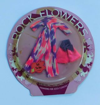 Vintage 1970 Mattel Rock Flowers Doll Nrfb Outfit Clothes Tall Tie Dye 4055