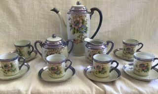 Vintage Demitesse Porcelain Fine China Tea Set Made In Japan