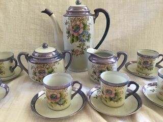 Vintage Demitesse Porcelain Fine China Tea Set Made In Japan 4