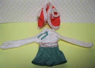 1970s Vintage Starr Doll Kelly 1979 Red Top/green Jumper Clothes Fits Barbie