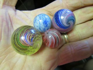 Antique Early German Marbles Group Of 4