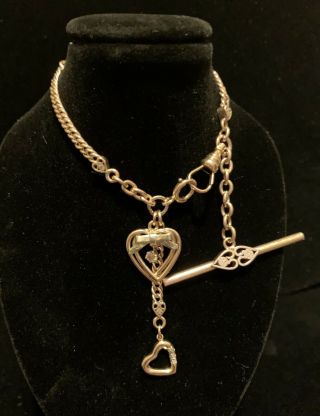 Antique Victorian Era Gold Filled Watch Chain Bracelet 