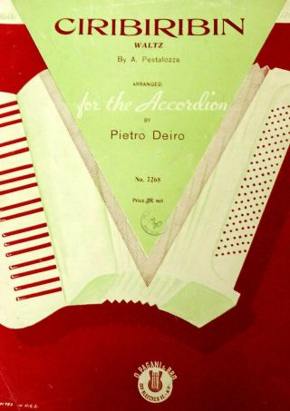 Ciribiribin Waltz Vintage Sheet Music 1920 Pastalozza Arr For The Accordion