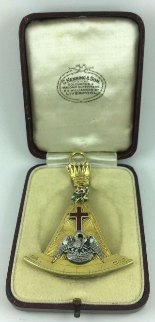 Antique Masonic Regalia - Rose Croix 18th Degree Collar Jewel British Made Kz218