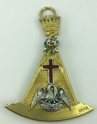 Antique Masonic Regalia - Rose Croix 18th Degree Collar Jewel British made KZ218 3