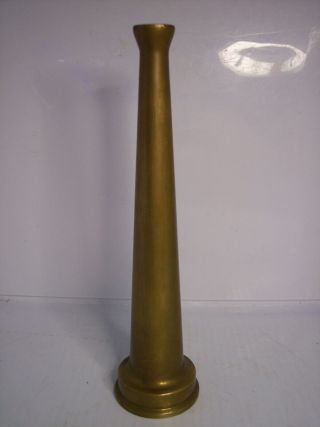 Vintage Solid Brass 10 " Tall Fire Hose Nozzle 1 1/2 " Powhatan N.  H.