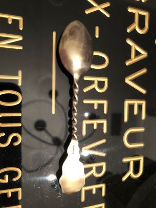 Vintage Sterling Silver Enameled Flower Denver Souvenir Spoon Pretty 5
