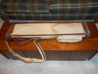 Old Antique And Vintage Canvas And Leather Golf Bag