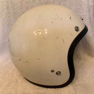 Vintage 1970 Bell Top - Tex Long Beach Ca.  Magnum White Helmet Size 7 5/8