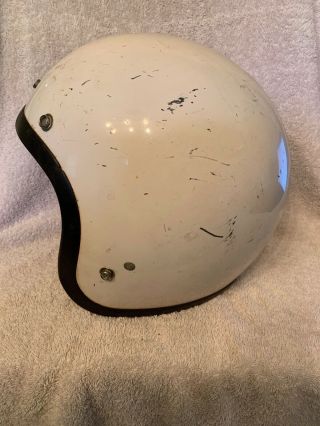 Vintage 1970 Bell Top - Tex Long Beach CA.  Magnum White Helmet Size 7 5/8 4