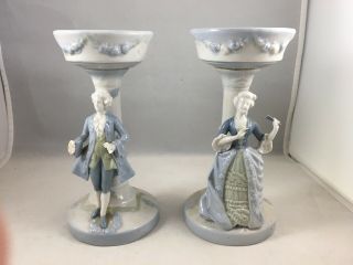 German Porcelain Candlesticks Man And Woman