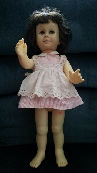 Vintage 1960 Chatty Cathy Doll California Patent Pend Brunette Hair,  Brown Eyes