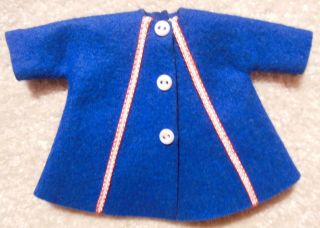 Vintage 1960s Ideal Tammy Family Pepper Blue Felt Coat - Frosty Frolics 9408 - 6