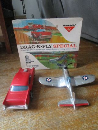 Vintage Wen - Mac Amf 1957 Chevy Dragster,  F4u Marine Fighter Plane - Drag - N - Fly - Rare