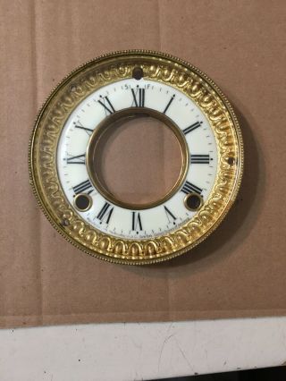 Antique Ansonia Open Escapement Mantle Clock Enamel Dial & Bezel Door Glass 2