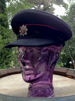 Vintage Scottish Fire Brigade Cap Hat With Strathclyde Badge Size 7 3/8
