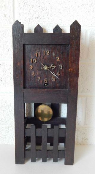 Antique Salesman Sample Oak Mission Arts & Crafts Grandfather Clock