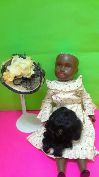 VERY RARE Antique French Black Doll SFBJ PARIS 301 • 12 - 3/8 