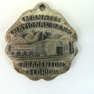 1960 Manatee National Bank Medal - Bradenton,  Fl 35 Years Of Service Vtg Badge