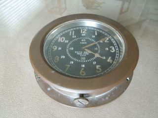 Vintage Brass Roth Bros York Lecoultre Wind - Up Nautical Boat Yacht Clock Ww2