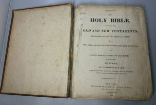 Antique 1836 The Holy Bible Old and Testaments by Samuel S.  & William Wood 3