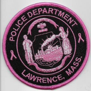 Lawrence Police State Massachusetts Ma Pink Patch