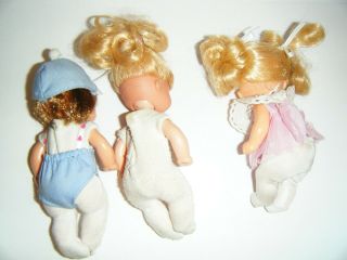 Heart Family Set of 3 Babies Dolls Dressed Vintage Barbie Toddlers Mattel 80 ' s 3