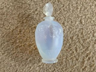 Rare Antique 1920s Signed Sabino Opalescent Crystal Perfume Bottle 3 3/4 Paris