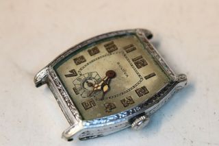 Antique Vintage Art Deco Bulova Wrist Watch Caliber 10an Movement 15j Hinged
