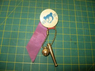 Vintage Chicago Cubs Baseball Pinback Button Pin 1876 - 1951 Bat Ball Antique