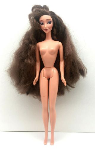 Vintage Disney Hercules Meg Megara Doll Nude For Play / Ooak Soft Hair Mattel