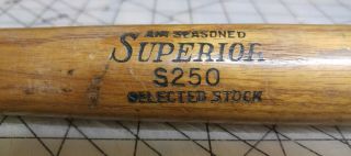 Vintage Superior Early Wood Mini Baseball Bat 25.  5 " Antique Model S250
