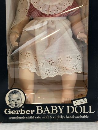 Vintage Gerber Baby 17 Inch Doll 1979 Red White Gingham 50th Anniv Moving Eyes 3